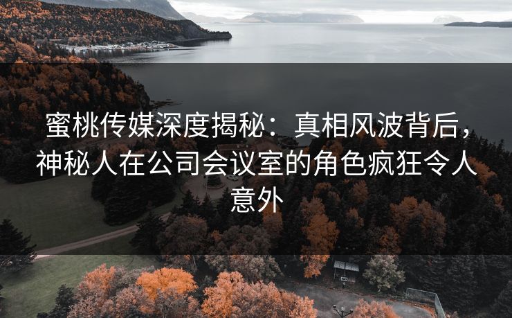 蜜桃传媒深度揭秘：真相风波背后，神秘人在公司会议室的角色疯狂令人意外